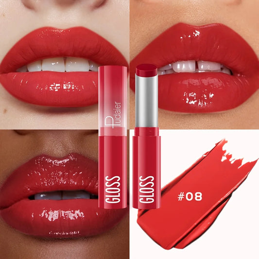 Transform Your Look with Our Waterproof Lipstick: Plumping, Non-Stick Matte Gloss in Stunning Nude Shades with Glass Mirror